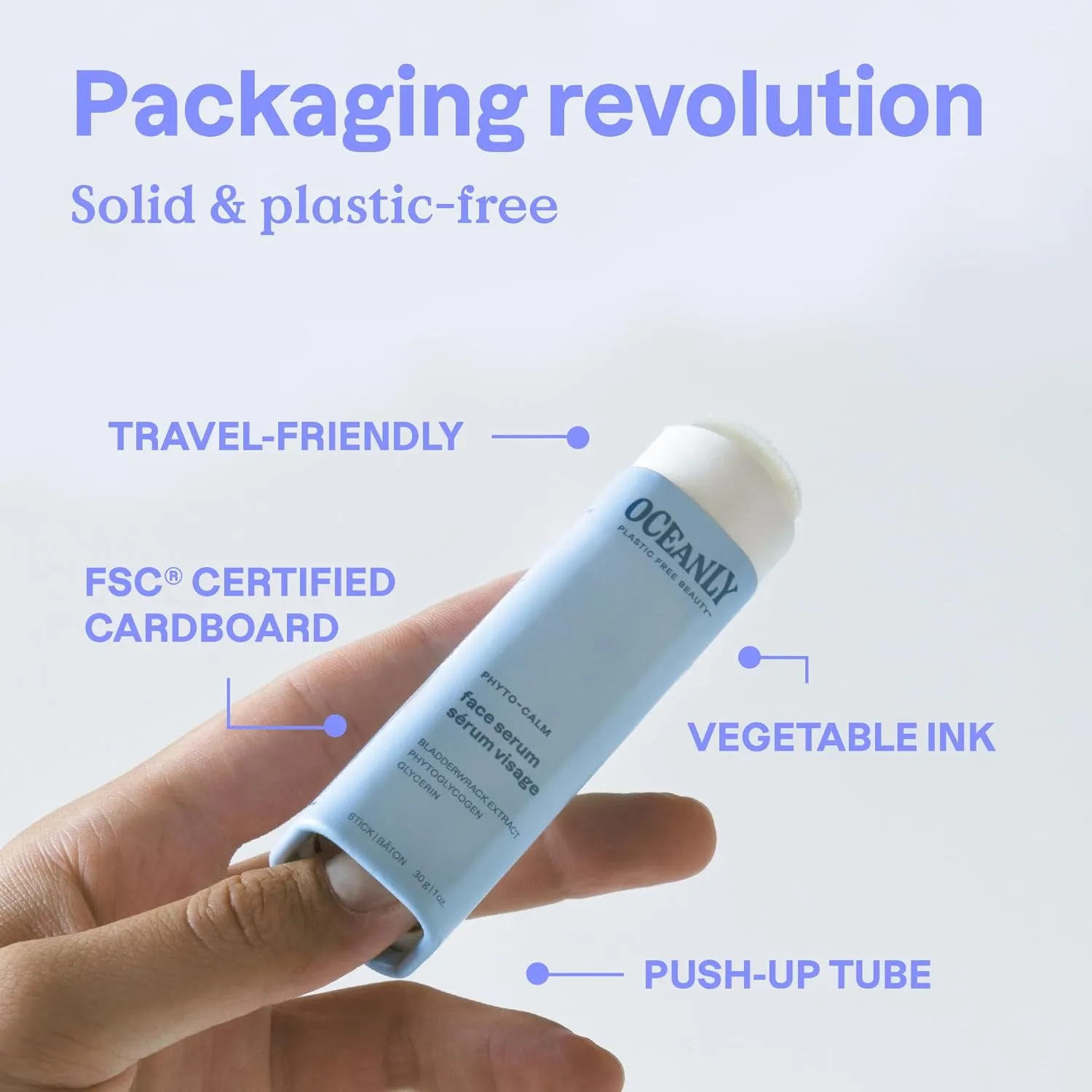 ATTITUDE Oceanly Face Serum Stick, EWG Verified, Plastic-free, Plant and Mineral-Based Ingredients, Vegan and Cruelty-free Beauty Products, PHYTO GLOW, Unscented, 1 Ounce