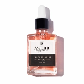 Averr Aglow Perfectionist Overnight Serum, Organic Skincare Solution, Facial Night Serum