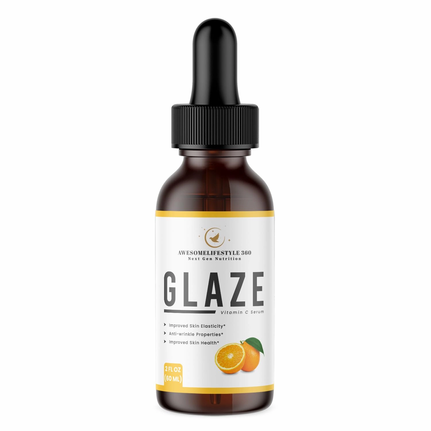 Awesomelifestyle360 Next Gen GLAZE Vitamin C serum 60ml, Improved Skin Elasticity, Anti-Wrinkle Properties, Improved Skin Health, Glowing & Brightening Skin, Smooth, Use All Skin Types