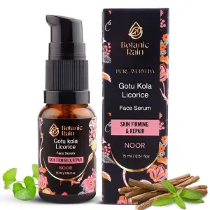 Ayurveda Face Oil With Gotukola (Centella Asiatica), Licorice And Organic, Natural Vitamin C for Women And Men, Ayurveda Products For Crepey Skin - 0.51 fl oz