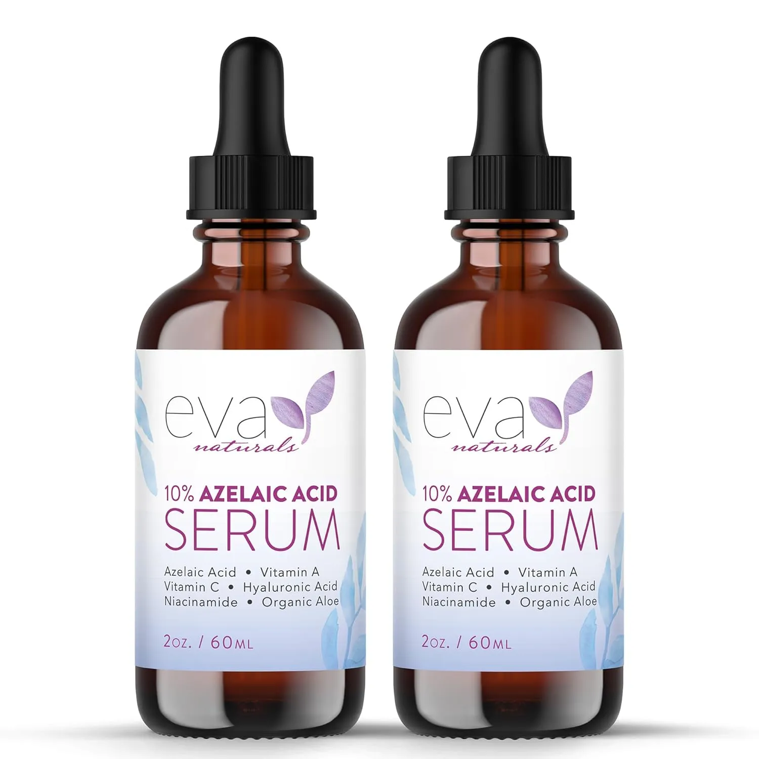 Azelaic Acid 10% Facial Serum, 2 oz., Skin Brightening Hyaluronic Acid and Niacinamide, Redness Relief, Fade and Repair Dark Spots (2 Pack)