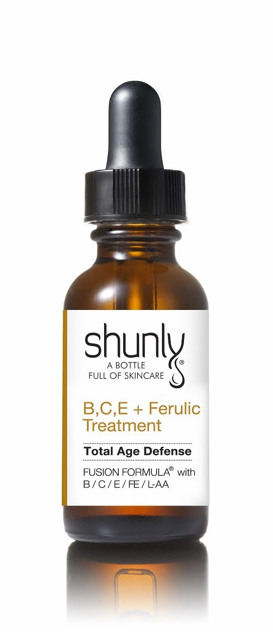 B, C, E  Ferulic Treatment - Total Age Defense antioxidant vitamin treatment serum with high concentrated with Vitamin B   Vitamin C   Vitamin E   Ferulic Acid   Hyluronic Acid.