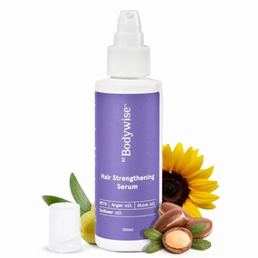 B.e.. Body -wise Hair Strengthening Serum 100ml | For Dry & Damaged Hair | With Argan, Sunflower & Olive Oil | Paraben, SLS Free