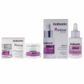 Babaria Retinol Face Kit for Women - 2 Pc Kit 1.7oz Rejuvenator Cream, 1oz Serum