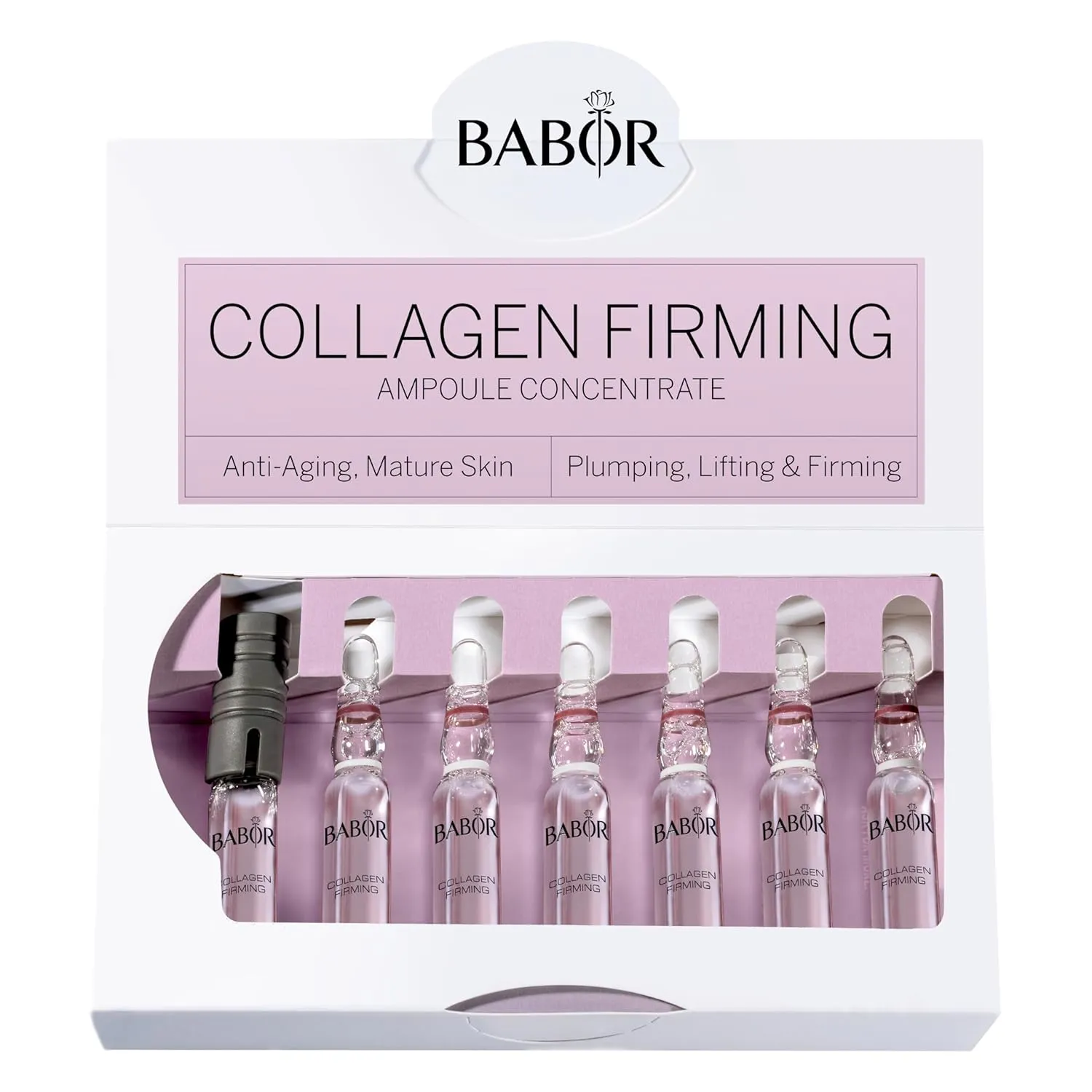 BABOR Collagen Firming Ampoule Concentrate, Collagen Skincare Capsule, Anti Aging Serum, Increase Elasticity, Firming and Lifting 7 Day Treatment