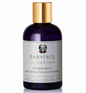 Babyface High Potency 12% Alpha Hydroxy Acid (AHA) Glycolic Serum - Wrinkles, Skin Tightening, Smoothing, Uneven Complexion - Large/4.4 oz.