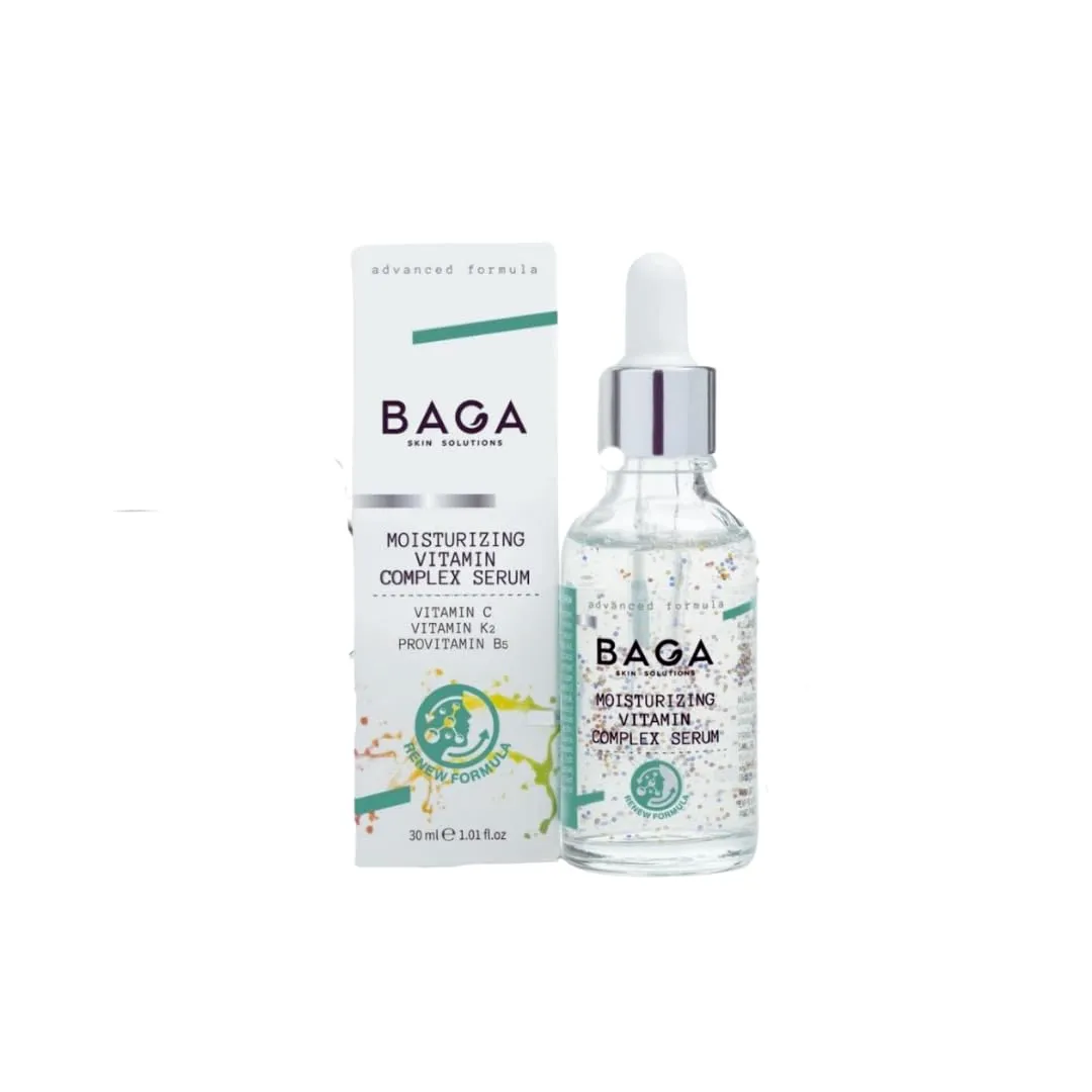 BAGA Moisturizing Vitamin Complex Serum – 1.01 fl oz (30 ml), Enriched with Vitamin C, Vitamin K, and Pro-Vitamin B5 for Hydration and Skin Radiance