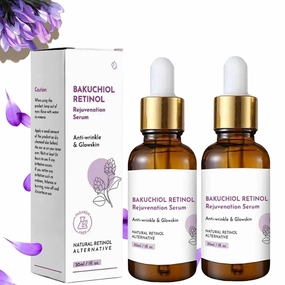 Bakuchiol Retinol Serum - Bakuchiol Retinol Rejuvenation Serum, Bakuchiol Serum for Face, Retinol Serum for Face Korean, Anti-Aging and Anti-Wrinkle (2PC)