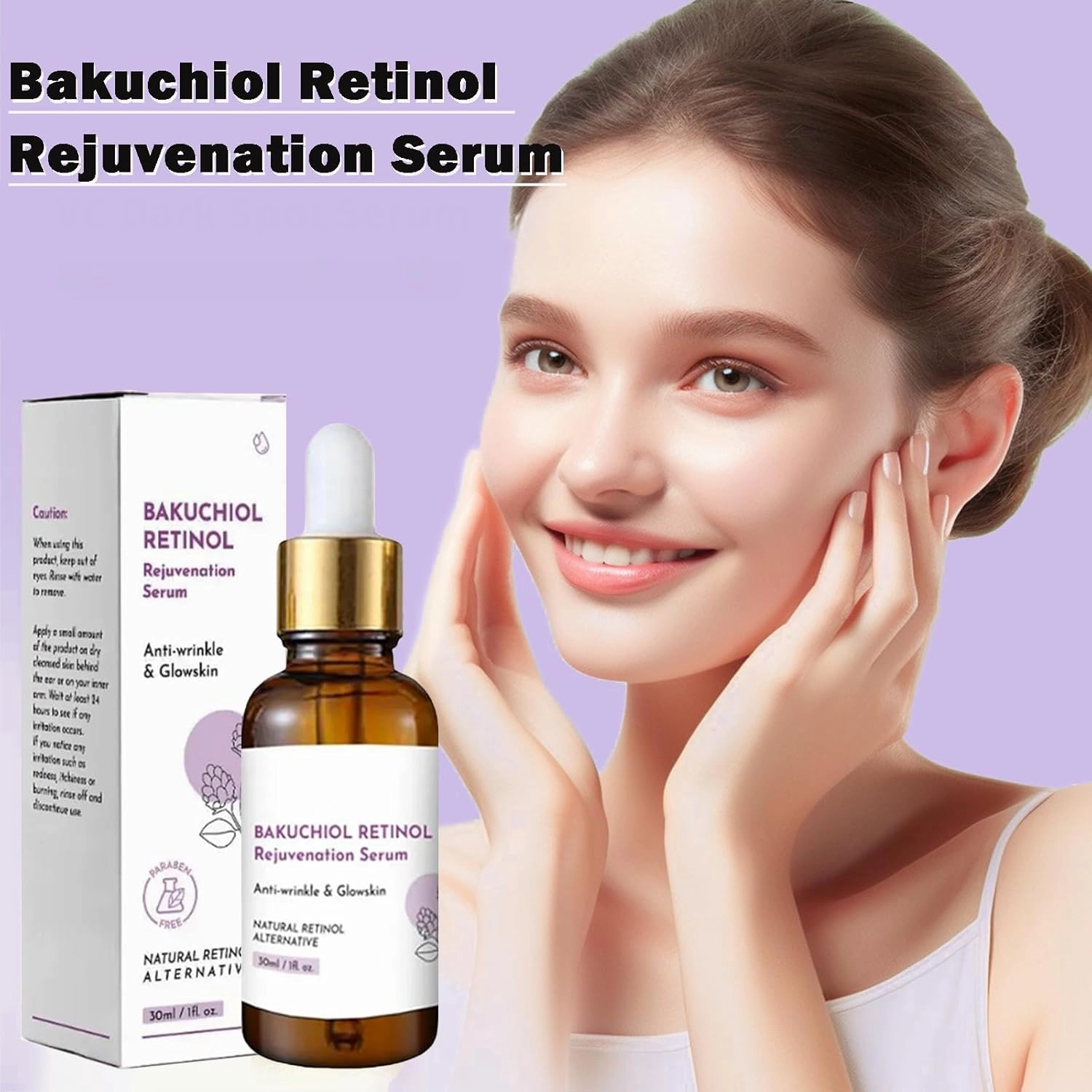 Bakuchiol Retinol Serum - Bakuchiol Retinol Rejuvenation Serum, Bakuchiol Serum for Face, Retinol Serum for Face Korean, Anti-Aging and Anti-Wrinkle (2PC)