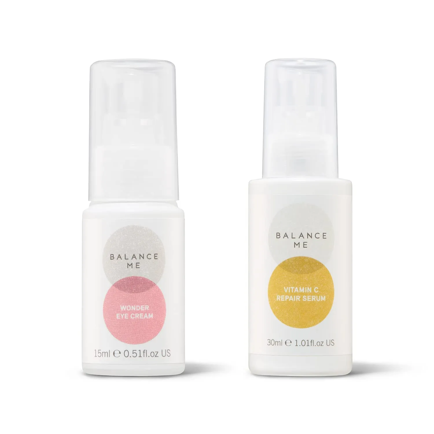 Balance Me Brighten   Hydrate Eyes & Face Duo - Wonder Eye Cream & Vitamin C Repair Serum - Vegan & Cruelty-Free - Hydrates Skin & Reduces Hyperpigmentation