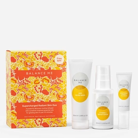 Balance Me Supercharged Radiant Skin Duo, Skincare Gift Set for Women, Includes AHA Glow Mask, Vitamin C Serum & Eye Serum