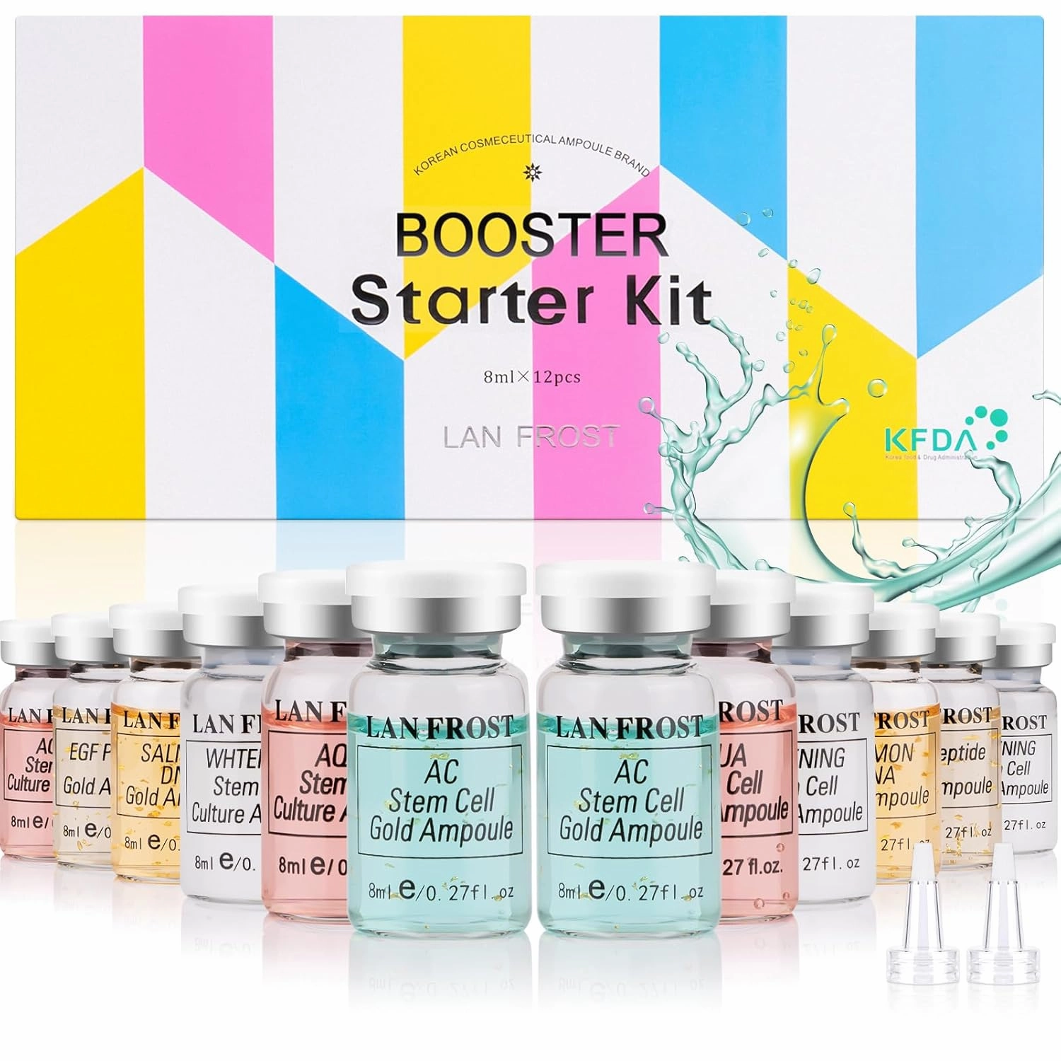 BB Facial Glow Starter Kit Serum Hyaluronic Acid Essence Skin Care Set 0.27oz 12 Vials, Skin Care Serum for Face BB Radiance Facial Kit