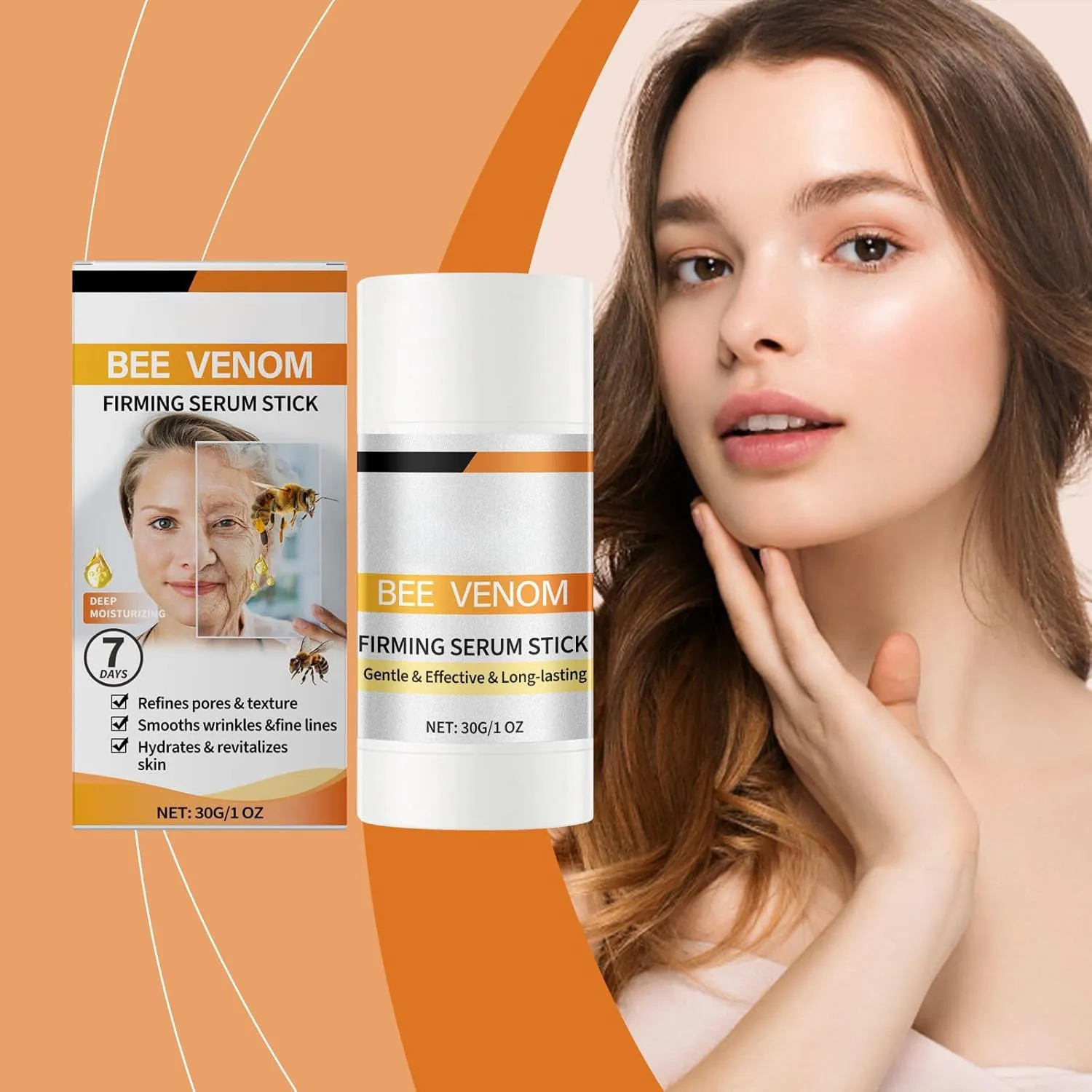 Bee Venom Firming Serum Stick - Advanced Anti-Wrinkle Lifting Cream,Deep Hydration,Restores Skin Elasticity,Suitable for All Skin Types(1pcs)