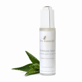 Bee Naturals Hyaluronic Acid Serum 1oz: Ceramides Peptides Algae Extract for Hydration Collagen Growth Fine Lines Wrinkles Cruelty Free