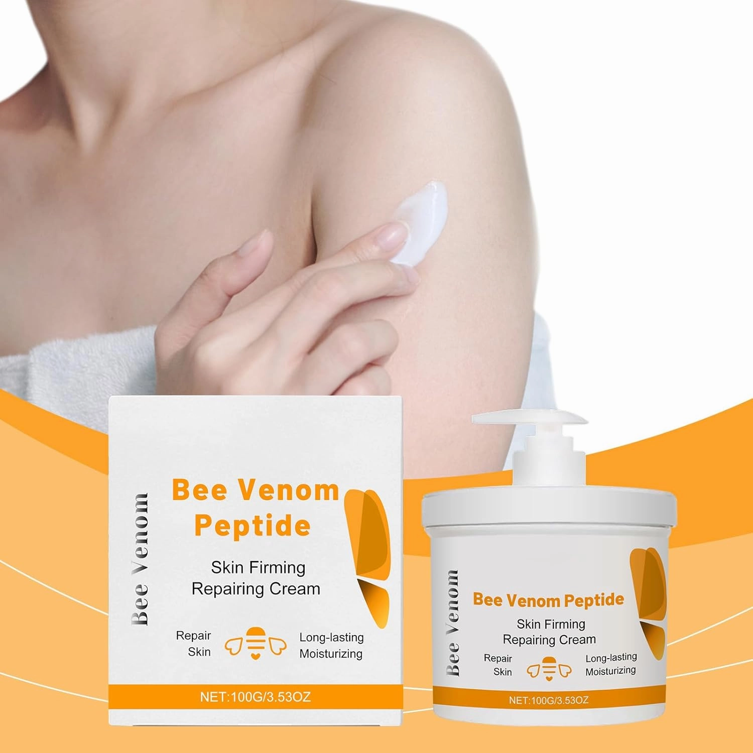 Bee Venom Firming Body Lotion, Bee Venom Serum, Age Defying Lift And Firm Cream, Daily Face Moisturizer, Anti-Wrinkle & Repairing, Skin toning Face & Body Lotion Moisturizer For dry Skin (2pcs)
