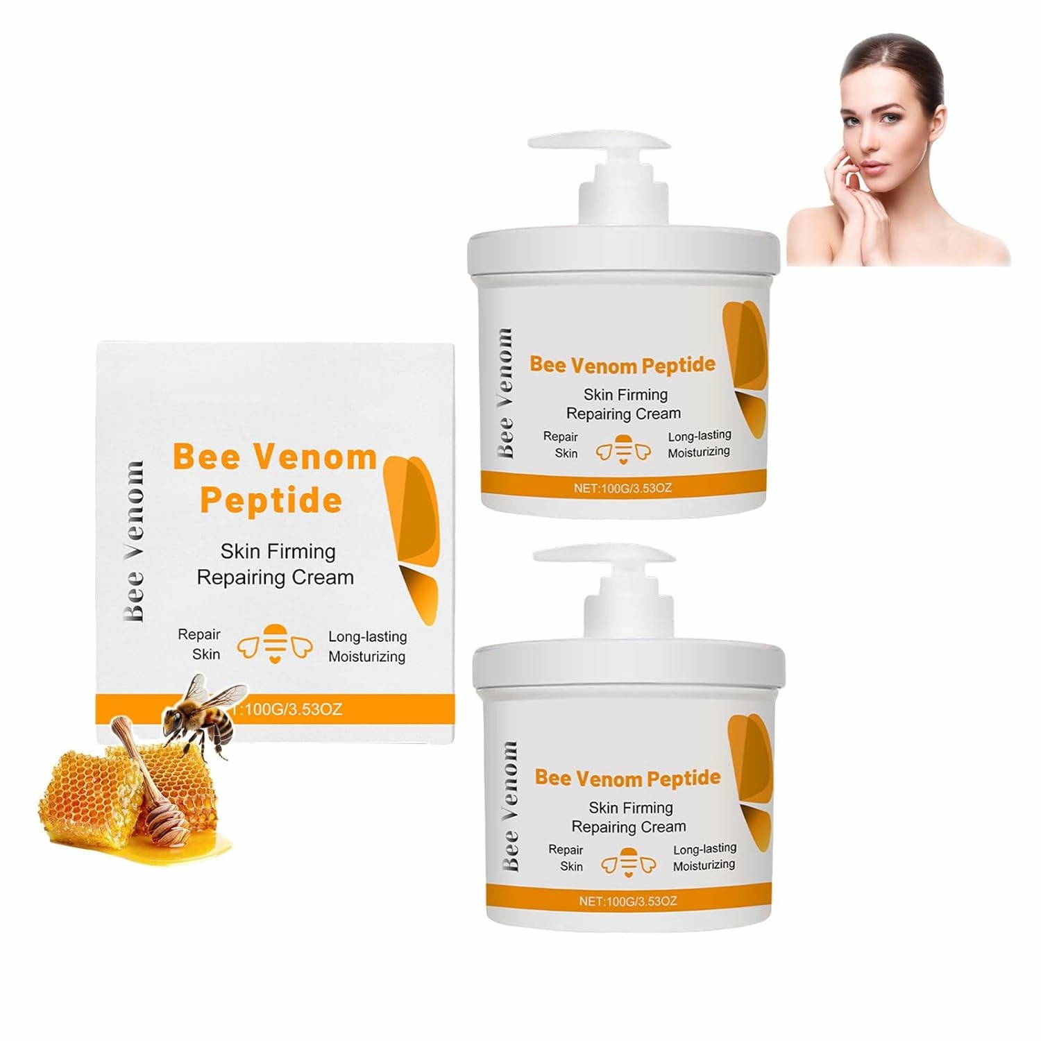 Bee Venom Firming Body Lotion, Bee Venom Serum, Age Defying Lift And Firm Cream, Daily Face Moisturizer, Anti-Wrinkle & Repairing, Skin toning Face & Body Lotion Moisturizer For dry Skin (2pcs)