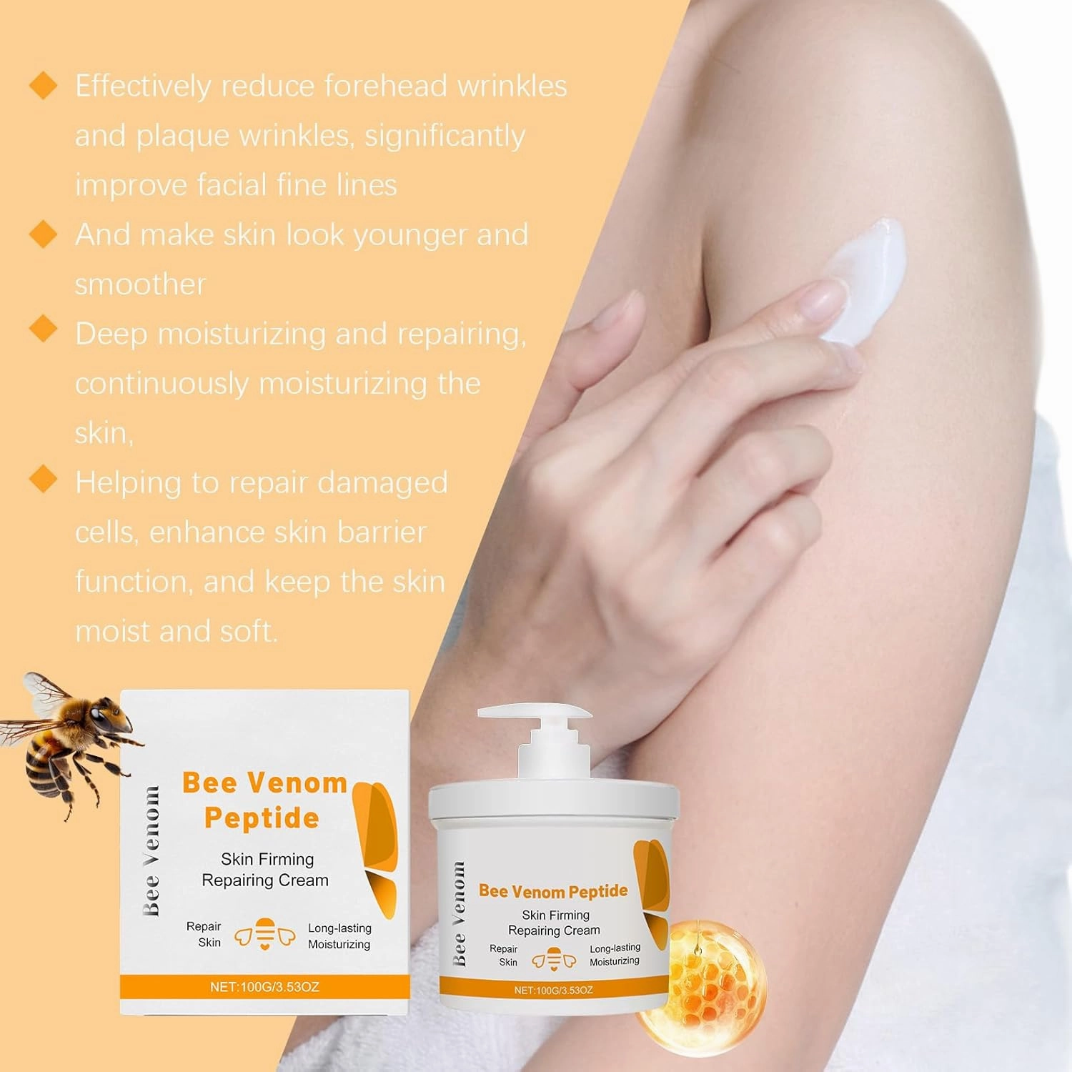 Bee Venom Firming Body Lotion, Bee Venom Serum, Age Defying Lift And Firm Cream, Daily Face Moisturizer, Anti-Wrinkle & Repairing, Skin toning Face & Body Lotion Moisturizer For dry Skin (2pcs)
