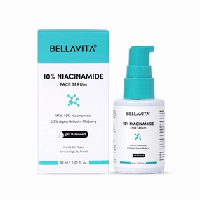 BELLA VITA Niacinamide Face Serum | 10% Niacinamide, 0.5% Alpha Arbutin & Hyaluronic Acid | Treats Pigmentation | Repairs Skin Barrier | pH Balanced | Non-Irritating |