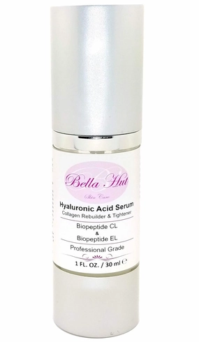 Bellahut 100% Pure Hyaluronic Acid Face Serum with Palmitoyl Hexapeptide-12 & Palmitoyl Tripeptide-1 | Collagen Rebuilding with Tightening, Firming & Increased Elasticity | MADE IN USA (16 OZ)
