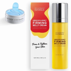 Belly Firming Cream for Firmness and Lift of Thighs & Stomach 100ML - Under Eye Patches for Dark Circles, Reduce Wrinkles Puffy & Bags, Anti Aging Moisturizer Cream and Niacinamide Serum 30 pairs