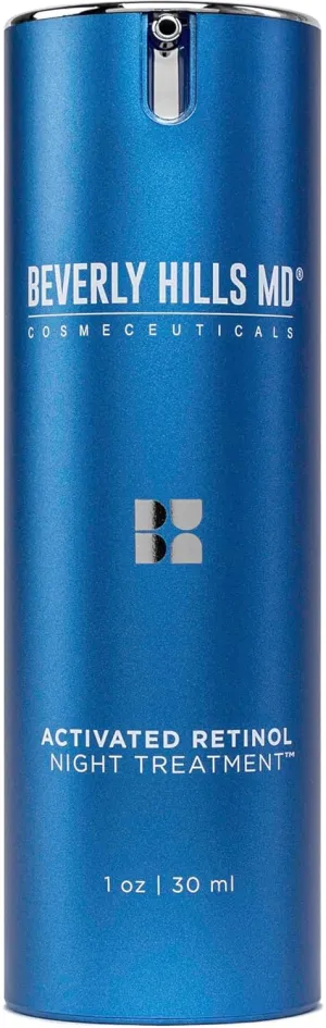 Beverly Hills MD Activated Retinol Night Treatment - Gel Serum for Tightening, Smoothing, Refining Look of Skin on Face and Neck w/Retinol, Ceramides