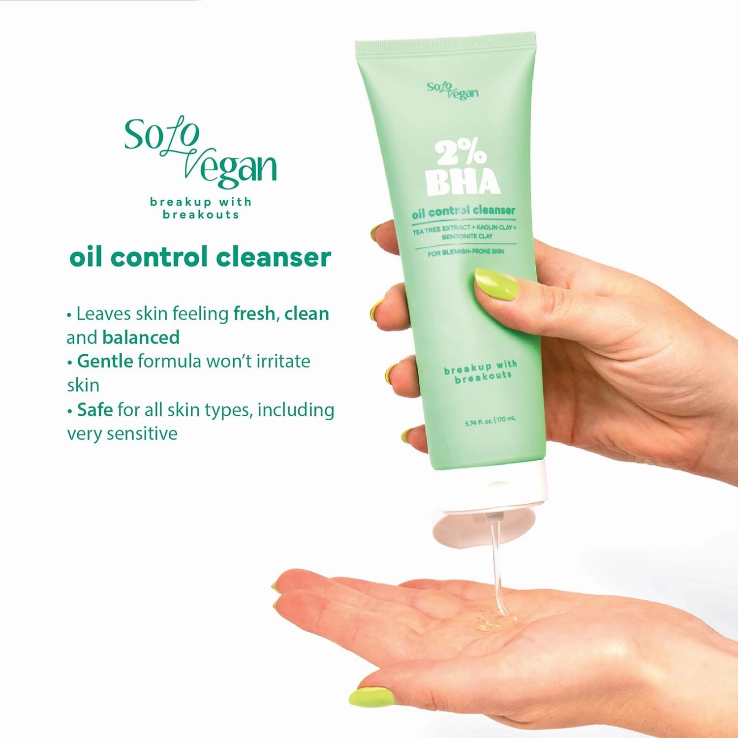BHA Gel Cleanser | Lightweight, Vegan Korean Skincare for Oily, Acne-Prone Skin (Cleansing Gel, 5.74 fl.oz)
