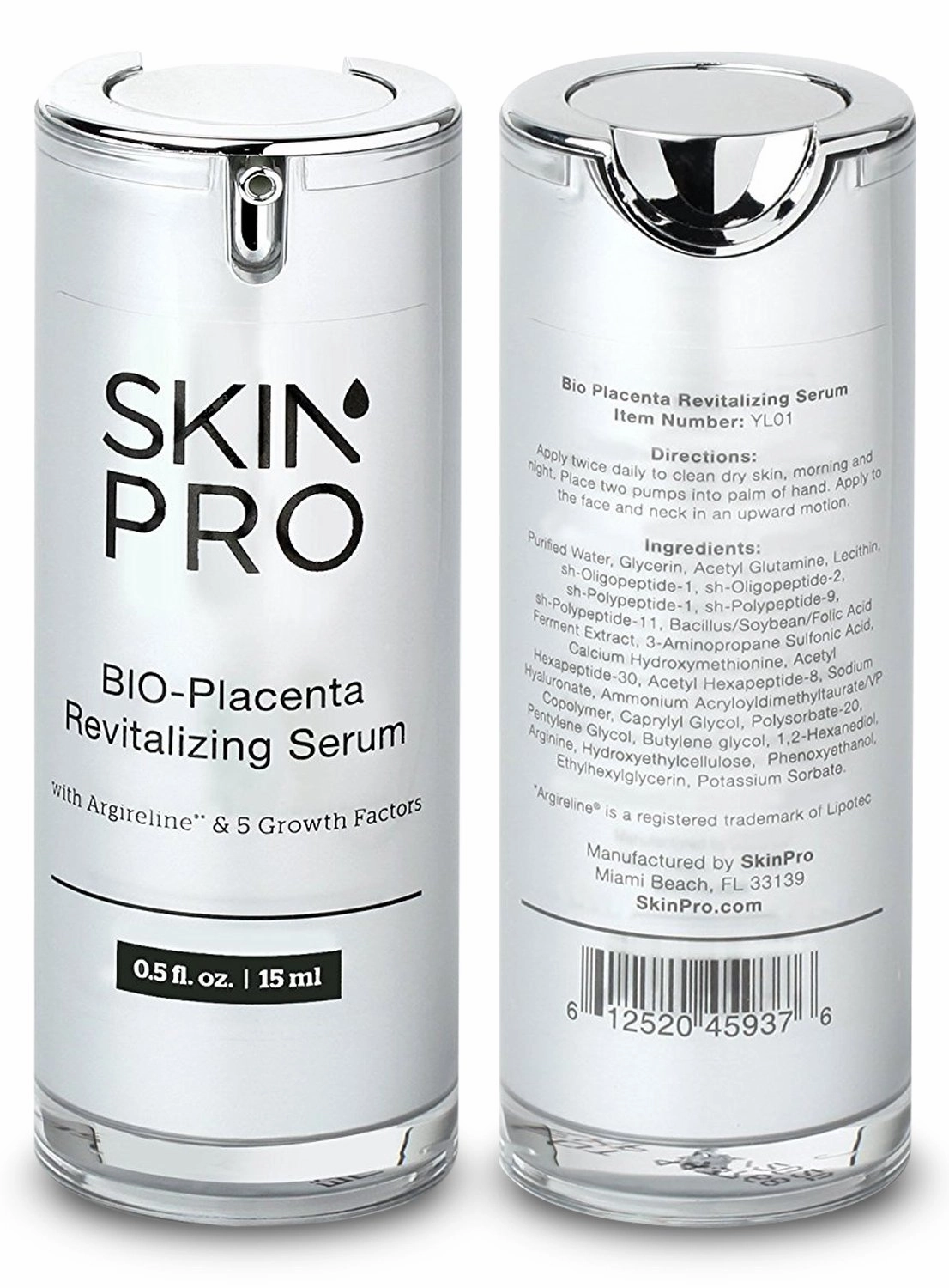 BIO-Placenta Revitalizing Serum - With Argireline - Reduce Eye Wrinkles, Skin Regeneration, Collagen Products, Wrinkle Treatment - Anti Aging Face Serum