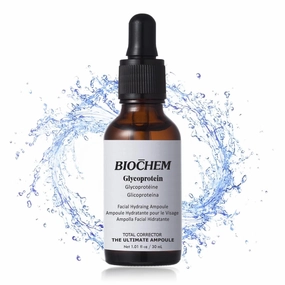 BIOCHEM Glycoprotein Hydrating Serum Ampoule – Deep Moisture   Skin Repair with Marine Glycoproteins & Hyaluronic Acid – Anti‑Aging Plumping Facial Serum, Sensitive Skin Safe, 1.01 fl oz / 30 mL