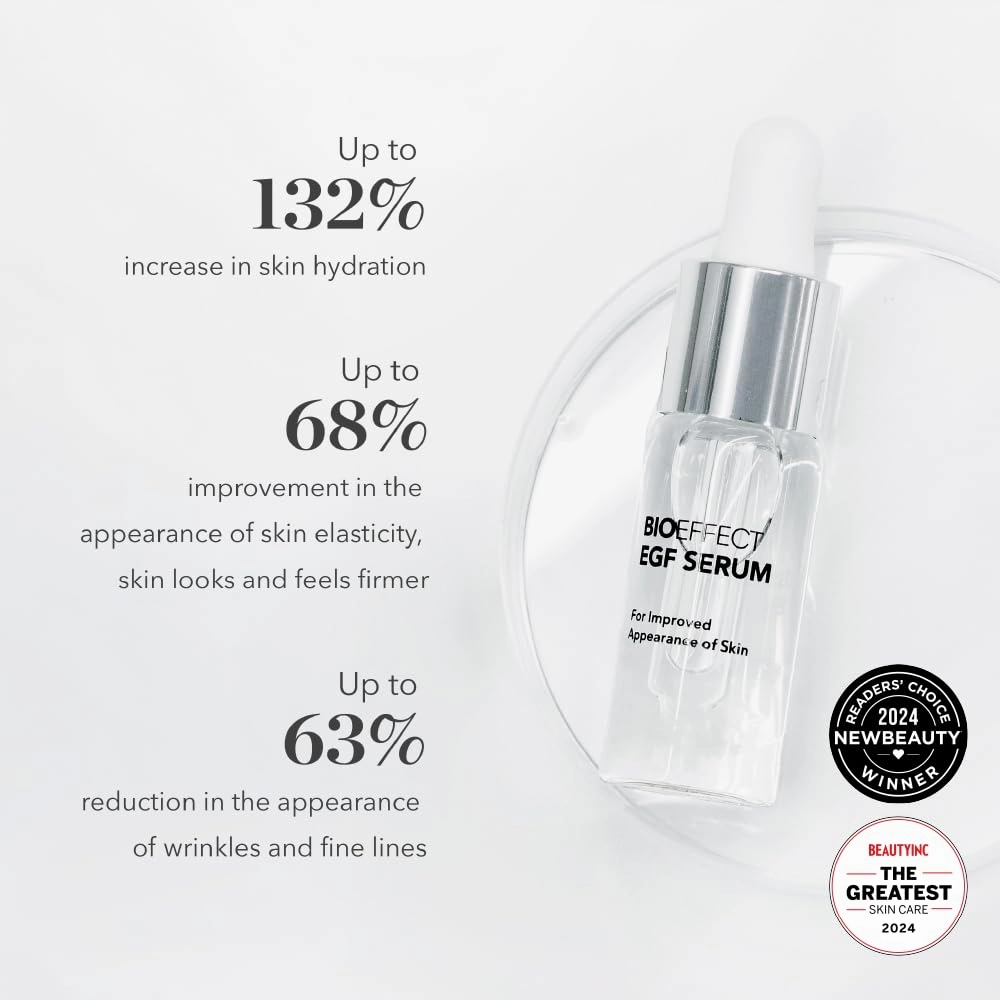Bioeffect EGF Serum Set for Face and Hands, Anti-Aging Skin-Care with Hydrating Hyaluronic Acid, Barley Epidermal Growth Factor to Fight Wrinkles, Collagen Loss and Dark Spots