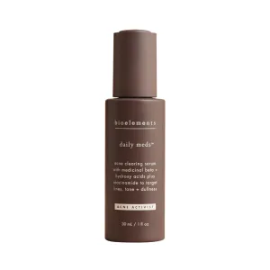 Bioelements Daily Meds - 1 fl oz - Acne Clearing Serum with Medicinal Beta   Alpha Hydroxy Acids and Niacinamide to Target Lines, Tone   Dullness - Vegan, Gluten Free - Never Tested on Animals