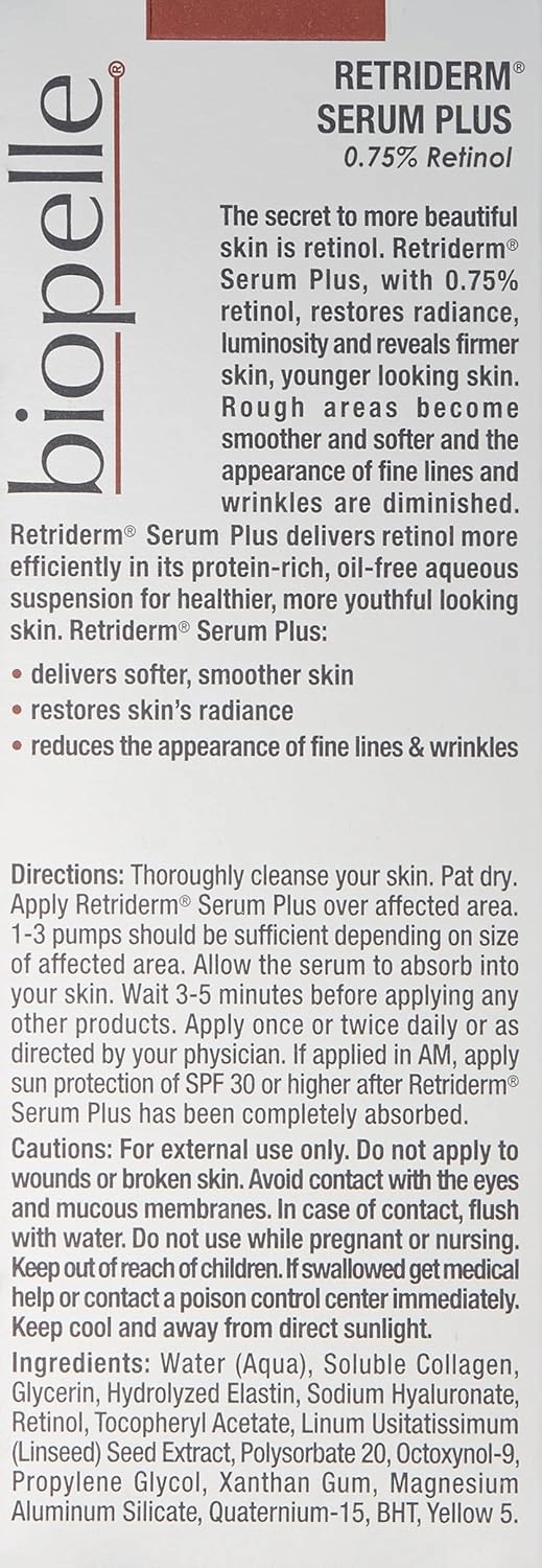 Biopelle Retriderm Serum, Retinol Face Serum, 1 Oz