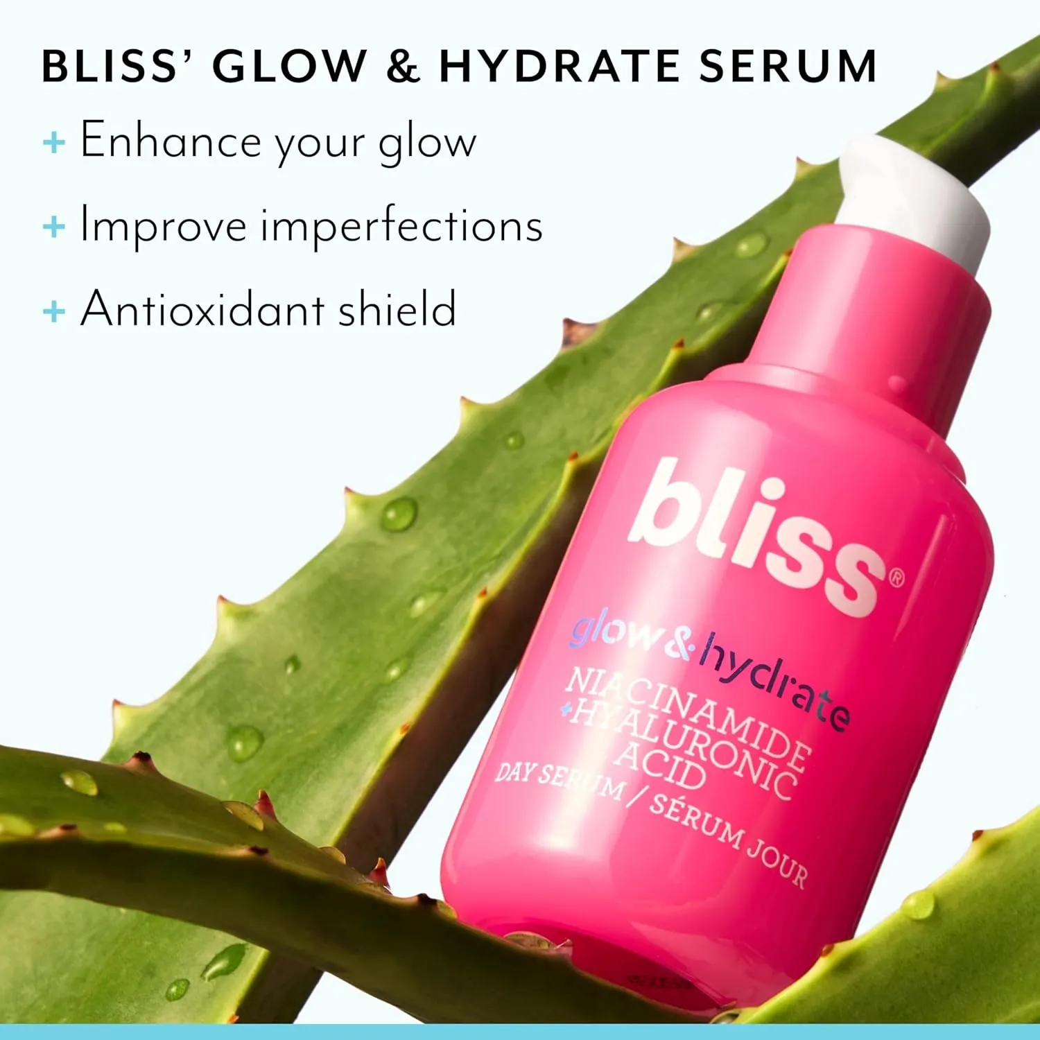 Bliss Glow & Hydrate Serum | Niacinamide   Hyaluronic Acid | Improves Dullness, Hydrates, Replenishes, & Defends Skin | Lightweight & Clean | Vegan & Cruelty-Free | 1 Fl Oz