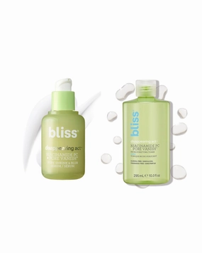 Bliss Disappearing Act Toner   Disappearing Act Pore Serum Duo | Niacinamide, Pore-Minimizing Set for Clear, Smooth Skin