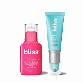 Bliss Glow & Hydrate Serum - Niacinamide   Hyaluronic Acid Serum   Eye Do All Things Hydrating Eye Gel Depuff & Brighten Straight-from-the-Spa Paraben Free
