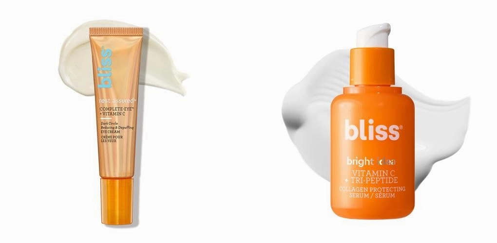 Bliss Rest Assured Eye Cream & Bright Idea Vitamin C Serum - Anti-Aging, Reduces Dark Spots, Boosts Elasticity - Vegan & Cruelty-Free
