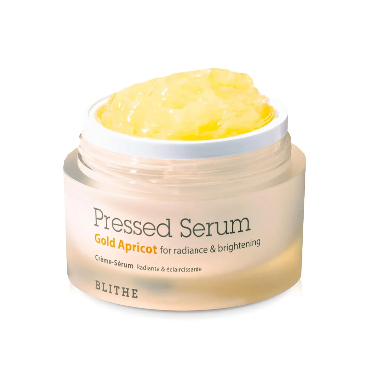 BLITHE Pressed Serum Gold Apricot Glass Skin Korean Skincare Moisturizer/Serum - Niacinamide Serum for Natural Glow & Radiance, Face Serum for Women 1.68 Fl Oz