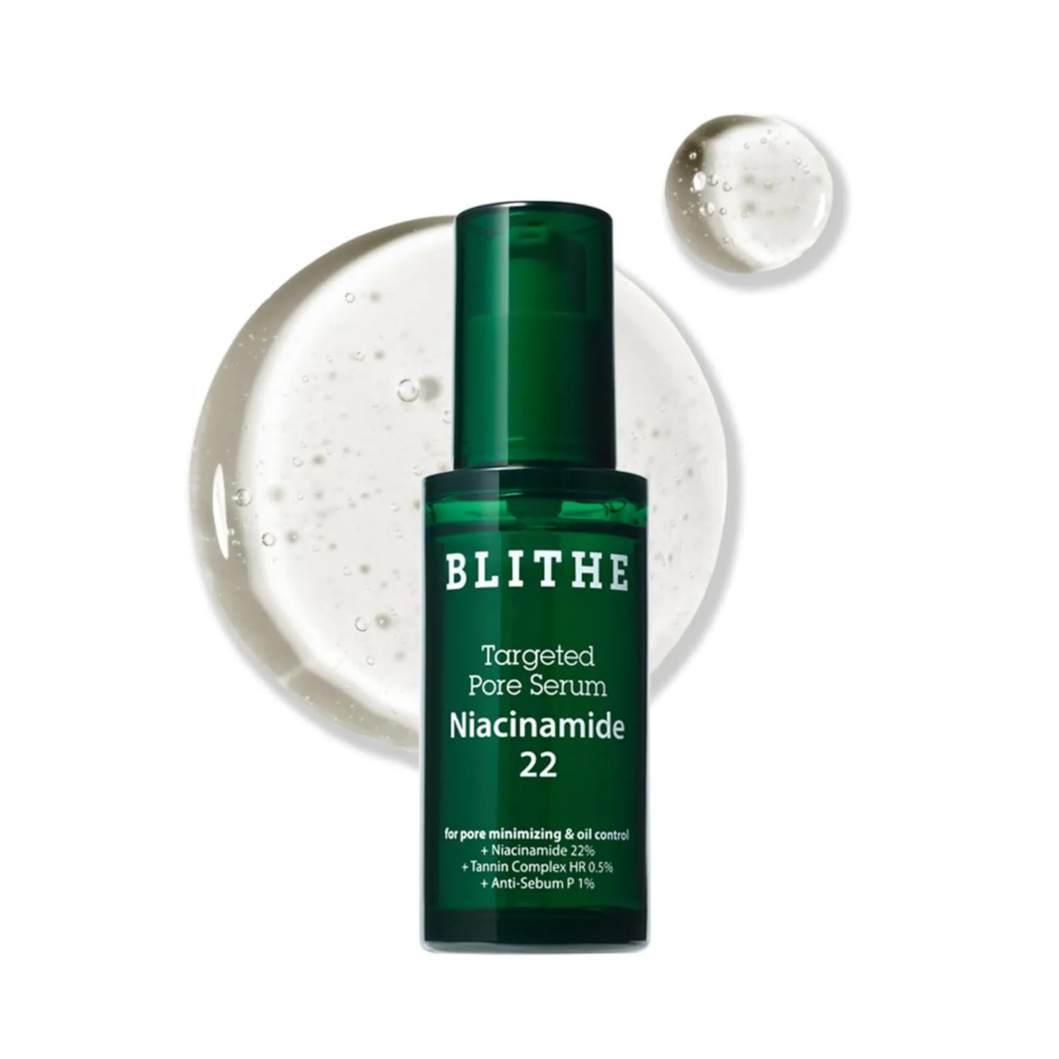 BLITHE Targeted Pore Serum with 22% Niacinamide for Oil Control, Korean Skin Care – 1 fl oz