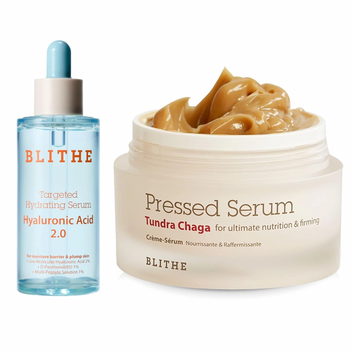 BLITHE Pressed Serum Tundra Chaga 1.68 Fl Oz   Targeted Hydrating Serum Hyaluronic Acid 2.0