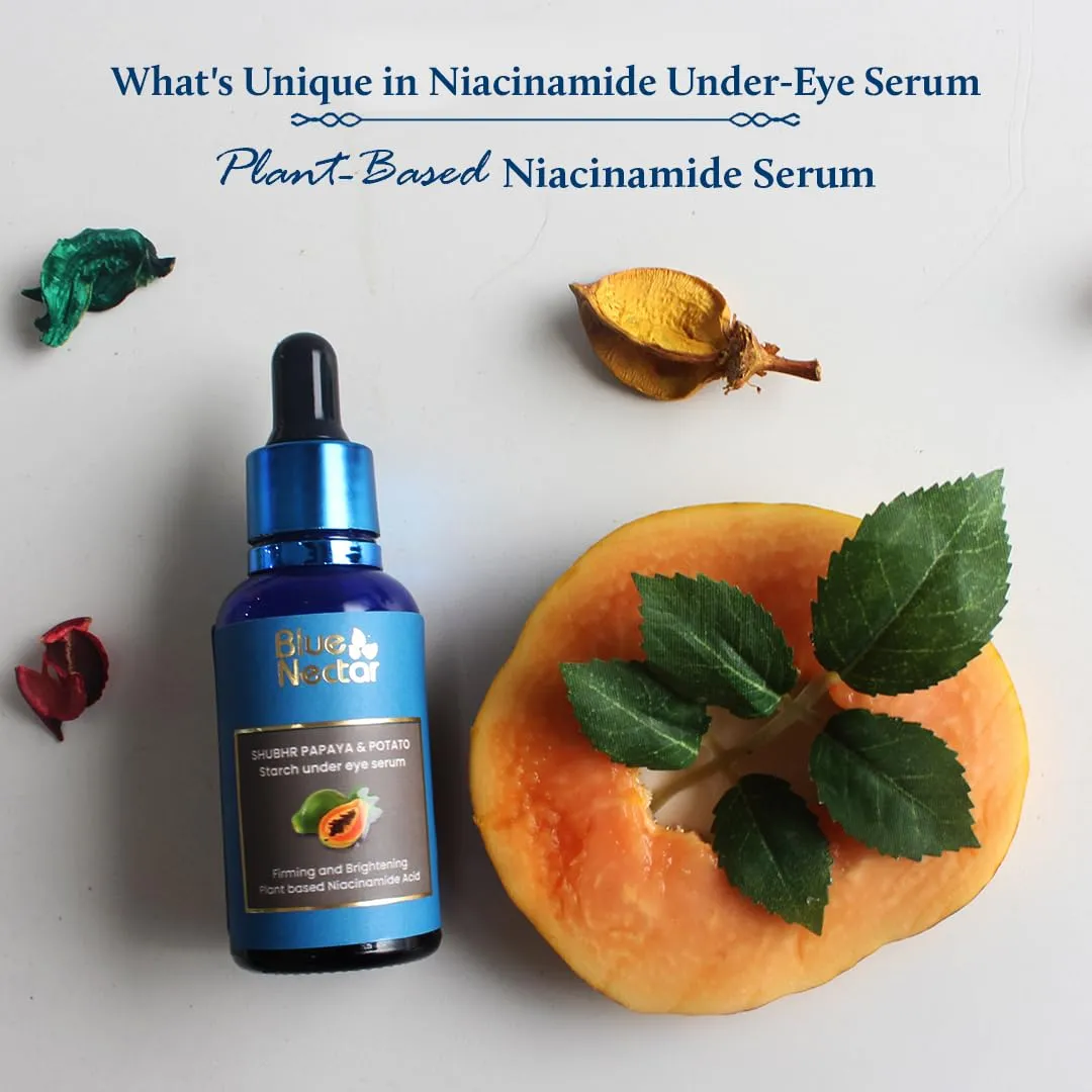Blue Nectar Dark Circles Under Eye Serum with Plant Based Niacinamide from Potato (1Fl Oz) with Kumkumadi Night Cream with Jasmine for Deep Hydration (1.76 Fl Oz)