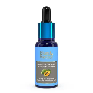 Blue Nectar Under Eye Serum with Plant-Based Niacinamide from Potato Starch & Papaya | Dark Circles Serum with Advance Skin Firming Formula for Eyes Puffiness (17 Herbs, 1Fl OZ)