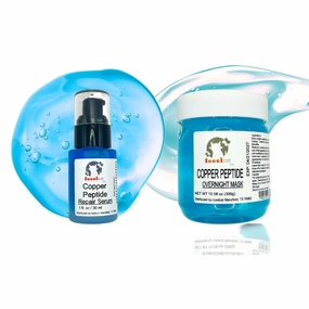 Blue Copper Peptide Repair Ice Crystal Mask - Overnight Wrinkle Reduction, Elasticity Boost, Hydration and Repair sun damage10 oz   Blue Copper Peptide Rejuvenating Serum, Hyaluronic Acid 30ml