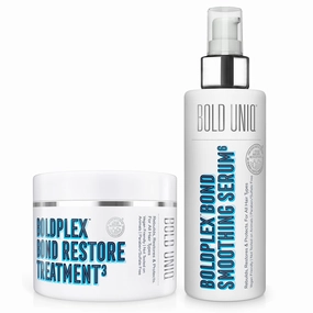 BOLD UNIQ Hair Mask and Leave-In Hair Serum Duo - For Frizzy, Dry, Damaged, Colored, Broken, Curly, Straight or Bleached Hair Types. Paraben & Sulfate-Free. Cruelty-free, 100% Vegan