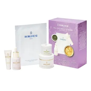 Borghese 5-Piece All You Need to Mask Gift Set - Includes Mask Booster Serum, Mud Mask, Firming Mask, AHA BHA Overnight Mask, & Hand Sheet Masks