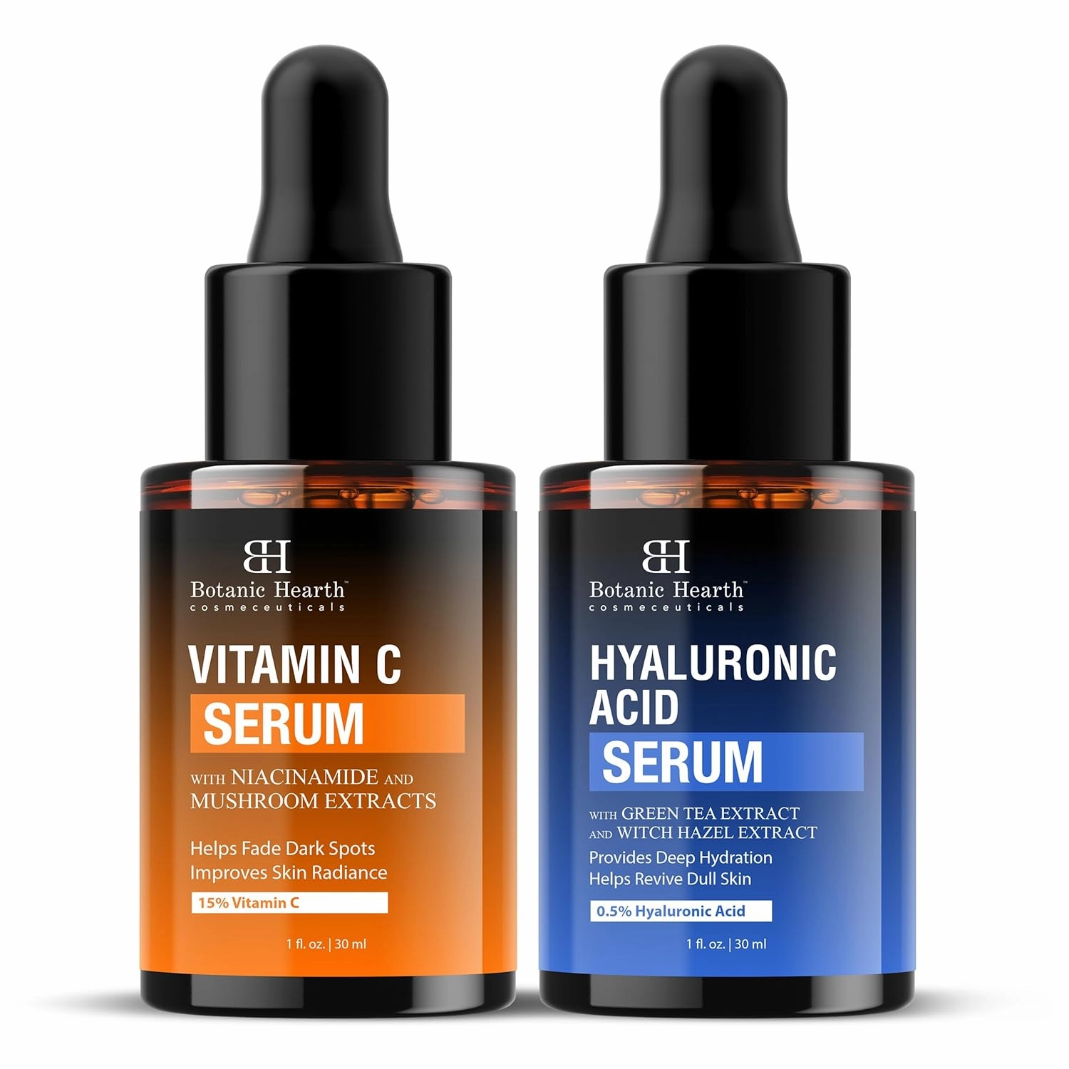 Botanic Hearth Vitamin C and Hyaluronic Acid Face serum 1 fl oz each Combo Set