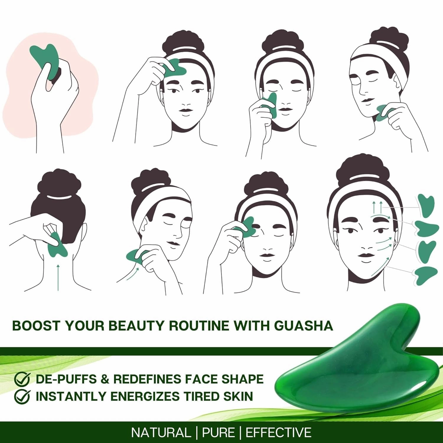 Botanical Essential Moisture Oil for Face & Neck Firming Serum | Anti-Wrinkle Ginseng & Squalane Serum w/Gua Sha Lift Scraper | Organic, Pure, Natural Skincare (0.6 fl oz | 18 ml)