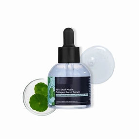 BOTANICS 96% Snail Mucin Collagen Boost Serum With Niacinamide & Hyaluronic Acid |72 Hours Hydration|Formulated & Made In Korea | Dewy Soft & Plump Skin | Prevents Early Signs Of Ageing (30Ml)
