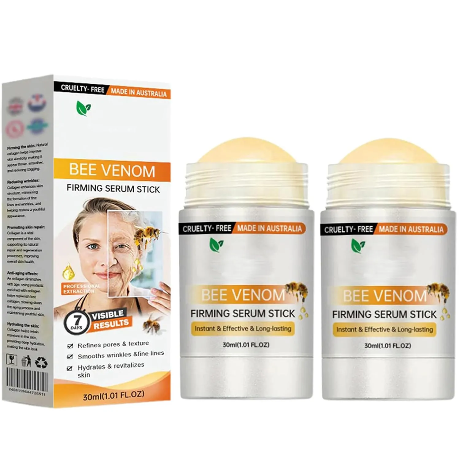 Botox Bee Venom Firming Serum Stick, Advanced Firming & Wrinkle-Reducing Cream, Skin Firming Cream For Body, Lifts, Moisturizing, Lifting & Recovery, Natural Serum for All Skin Types (2)