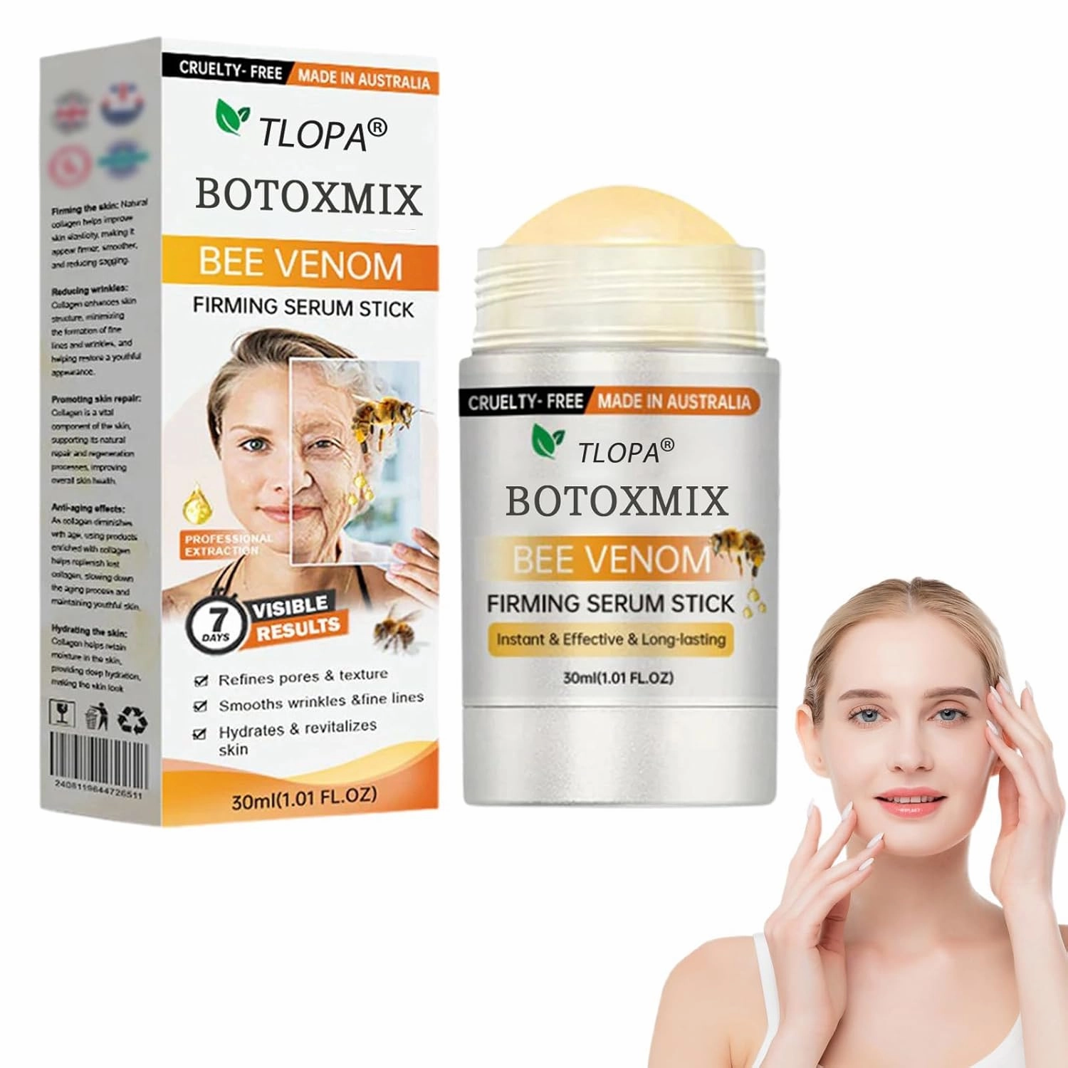 Botox Bee Venom Firming Serum Stick, Retinol Firming Serum Stick, Advanced Firming & Wrinkle-Reducing Cream, Bee Venom Firming Stick, Hydrates & Nourishes Skin for Women & Men (1PC)