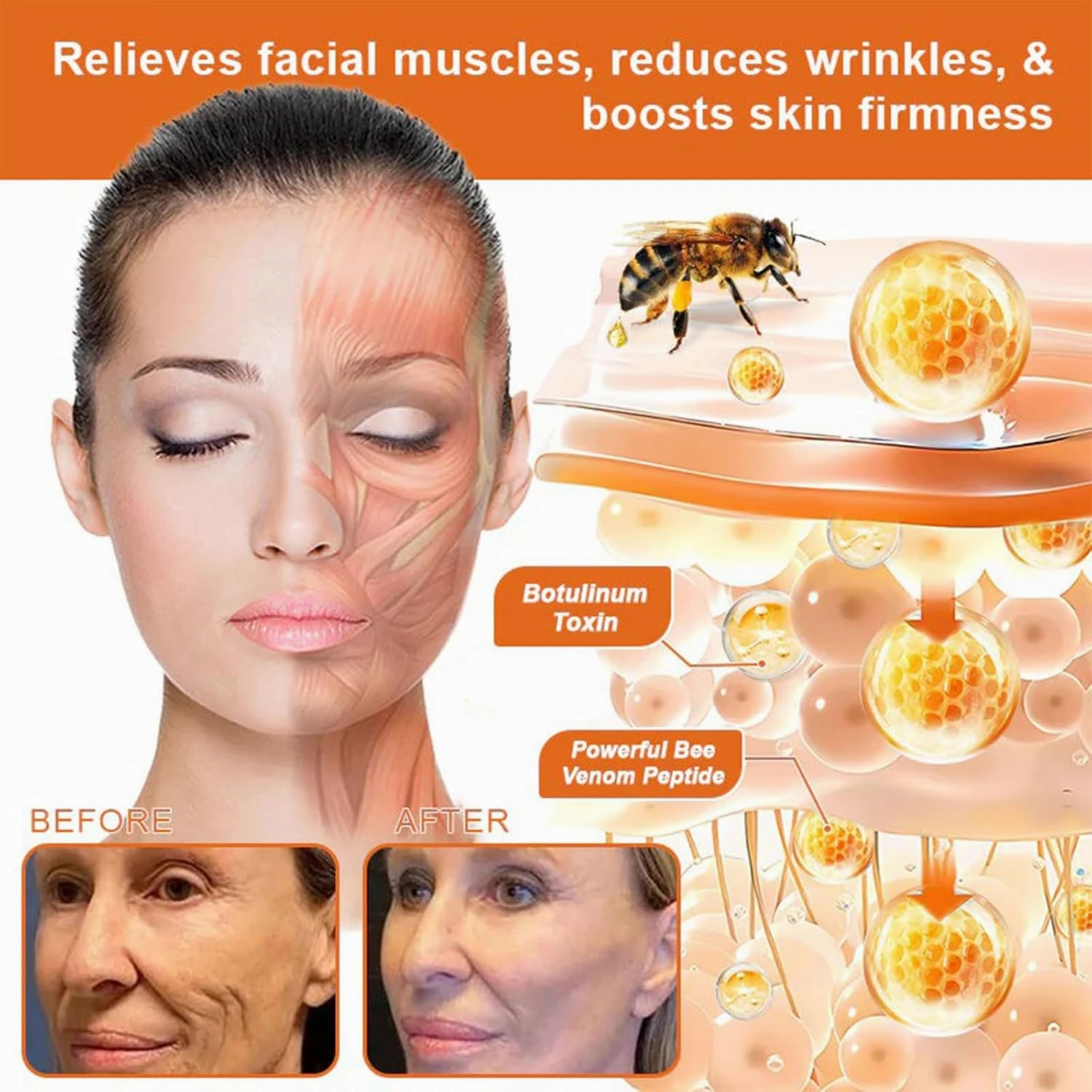 Botox Bee Venom Firming Serum Stick, Retinol Firming Serum Stick, Advanced Firming & Wrinkle-Reducing Cream, Bee Venom Firming Stick, Hydrates & Nourishes Skin for Women & Men (4PCS)