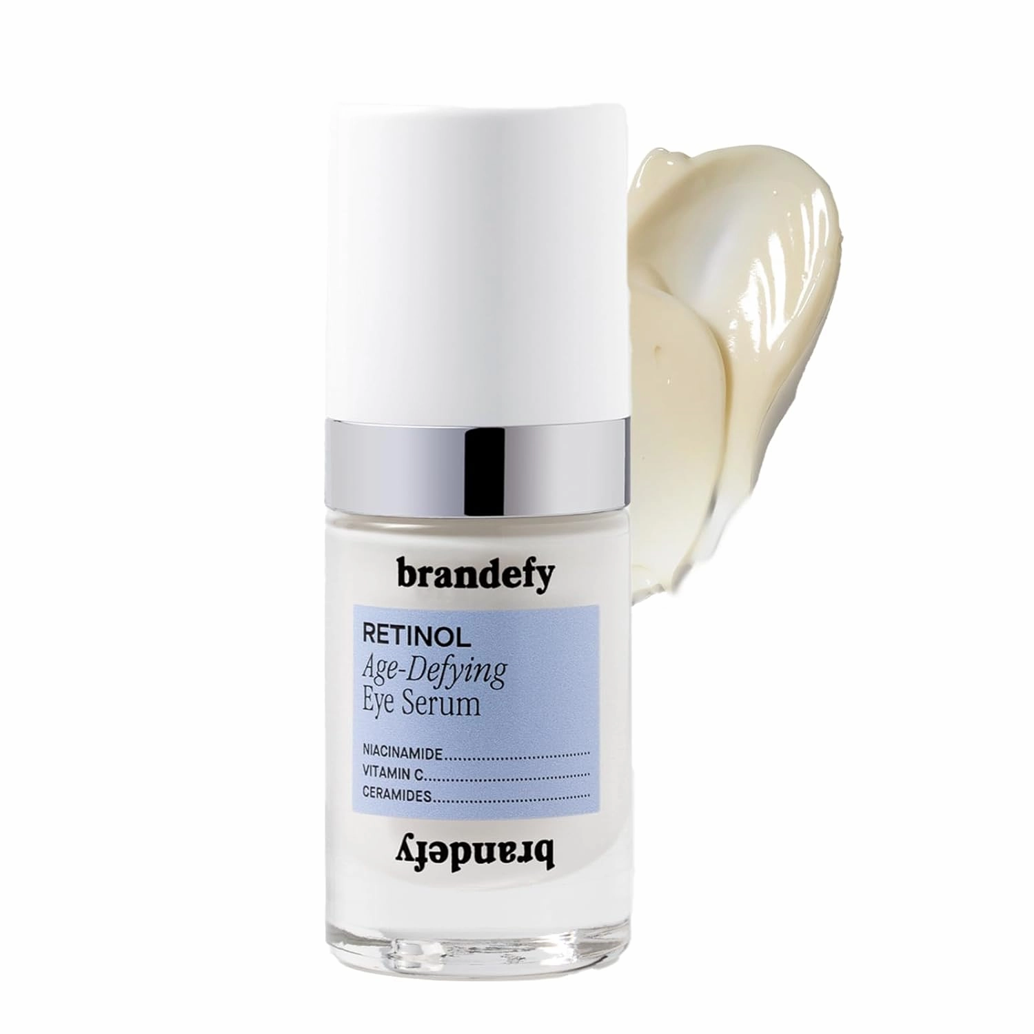 Brandefy Retinol   Niacinamide Anti-Aging Eye Serum - Under Eye Cream for Dark Circles and Wrinkles - Peptide, Caffeine, Vitamin C E Eye Cream - Made in The USA (O.5 Oz)